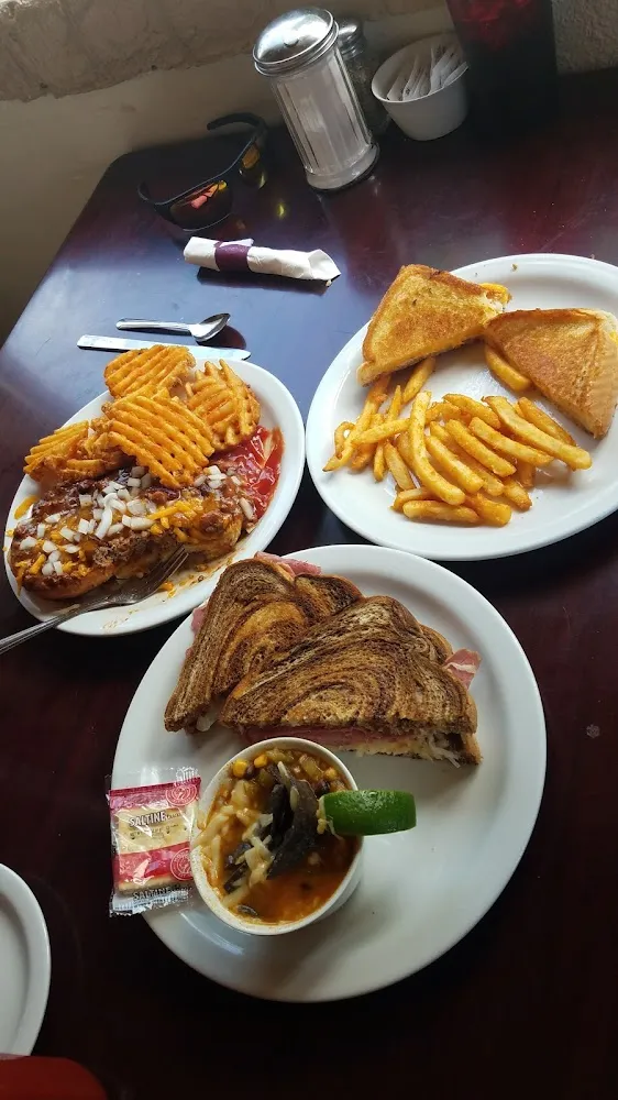 Chili Burger Reuben and Kids Grilled Cheese